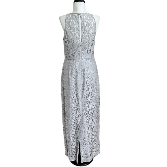 J Crew Pamela lace Maxi Dress Sleeveless Leavers Gray Formal Size 8 - Picture 4 of 14